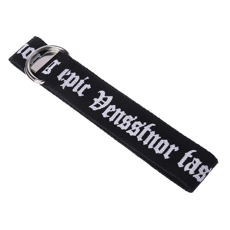 130cm Unisex Nylon Canvas Belts Printing Thai D Ring Double Buckle