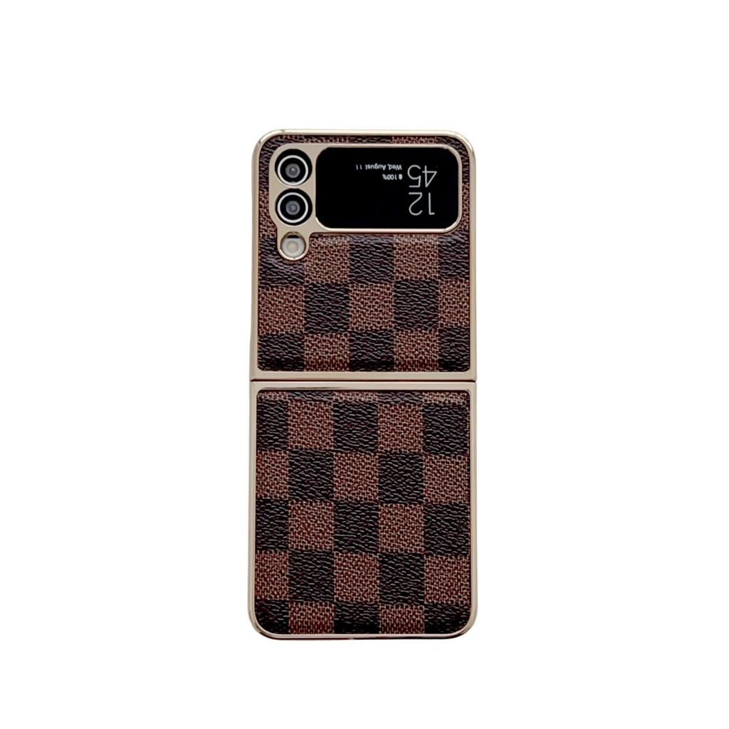 Samsung Z Flip7 Składane Etui Ochronne z Wzorem Kratki Odporne na Upadki dla Z Flip6