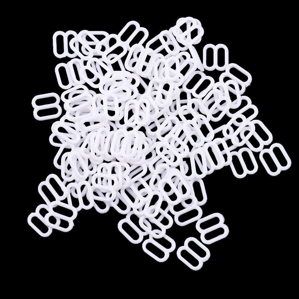 

100 Bra Strap Sliders Adjuster For Corset Garter Sewing Craft 8mm