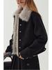 Women's Retro Suede Jacket with Detachable Fur Collar - 2025 Autumn/Winter Collection