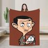 Mr. Beans  Teddy Bear  Blankets Fleece Spring/Autumn Cartoon Multifunction Soft Throw Blanket For Bedding Travel Bedding Throws