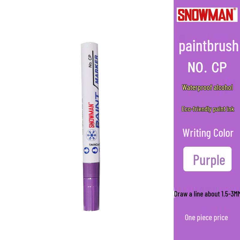 

Экологичный промышленный маркер Snowman с широким наконечником 1,5 мм, низкое содержание галогенов, водостойкий, спиртостойкий, ручка для подкраски черного и белого цветов.