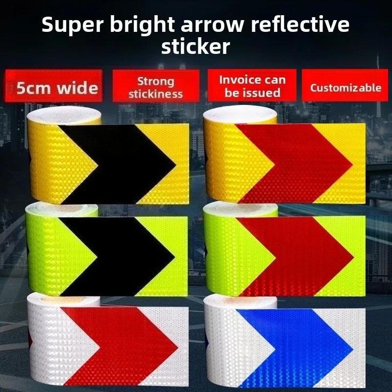 5x300cm Arrow Reflective Tape Car Sticker Safety Warning Mark Self Adhesive Tape