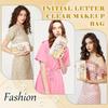 Small Clear Personalized Initial Letter Makeup Bag, A-Z Chenille Patch Preppy Nylon Cosmetic Bag With Zipper, TSA Approved