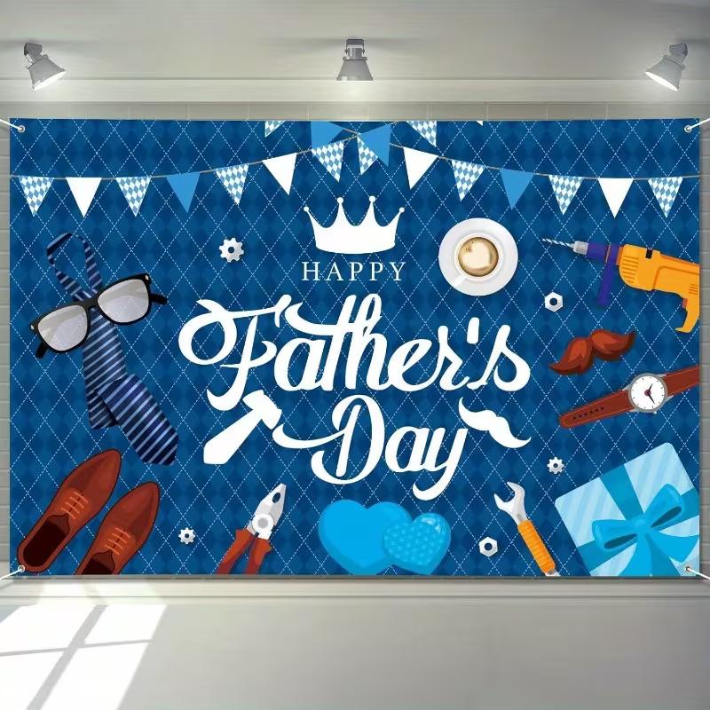 

2D Gentleman Tools Themed Father s Day Banner for Celebrations 47.2x31.5inch/120*80cm