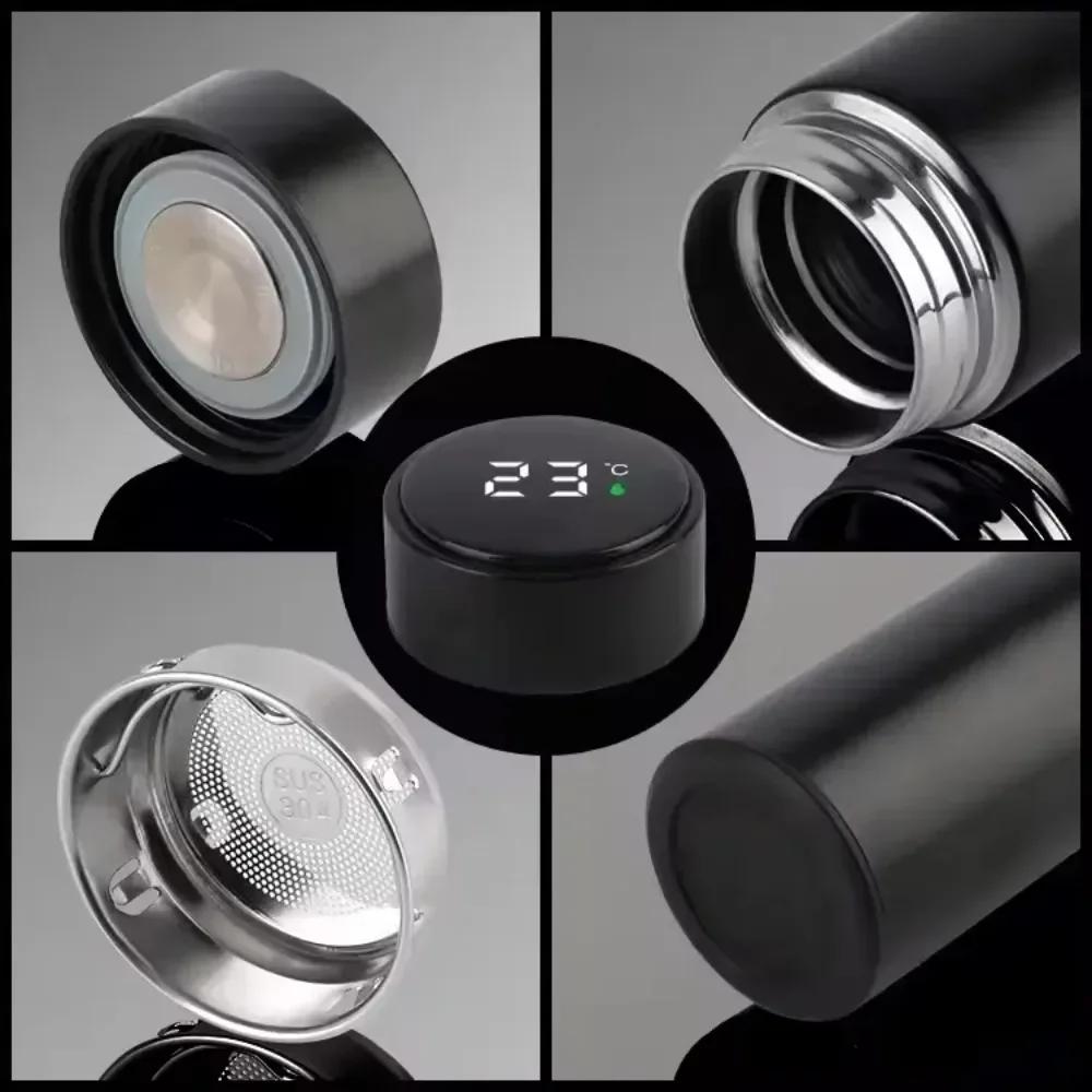 Termoska 500ml, digitální, s displejem teploty, vakuově izolovaná, z nerezové oceli 304, inteligentní hrnek na kávu