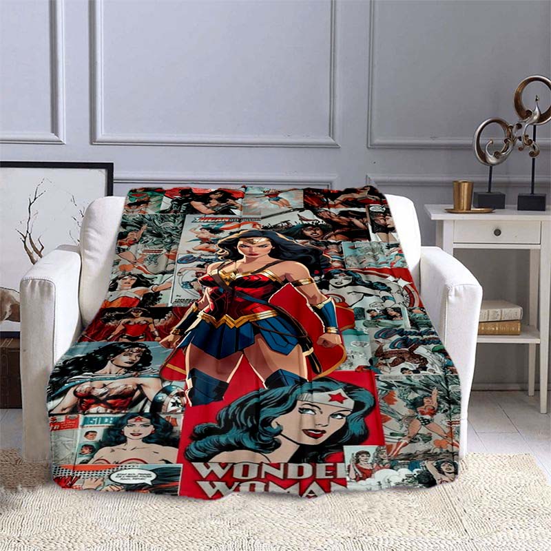 The New Wonder Woman Print Blanket Is a Warm and Comfortable Flannel Blanket, Suitable for Bedrooms, Sofas, Beds, Chairs, Picnic