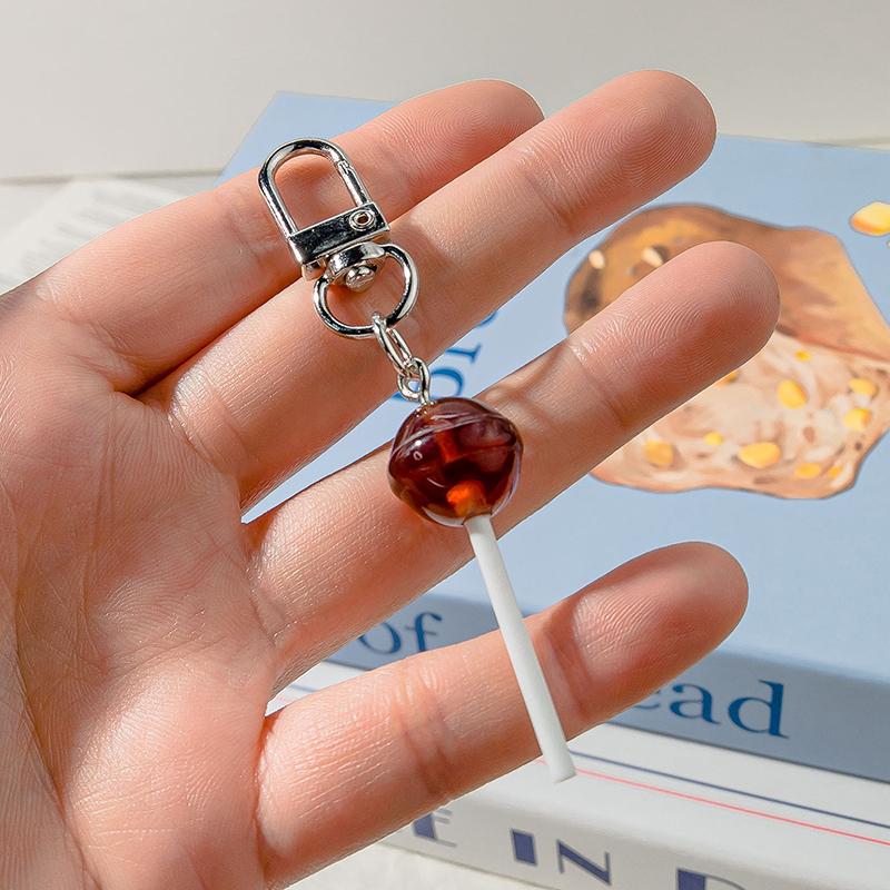 Cute Resin Candy Lollipop Keychain Mini 3D Simulation Food Key Rings For Women Girls Handbag Pendant Diy Kids Jewelry Gifts