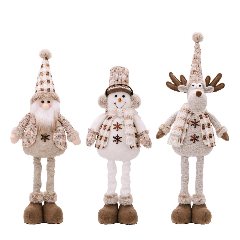 Christmas Telescopic Doll European Style Santa Claus Snowman Elk Hanging Leg Doll Christmas Decoration Supplies