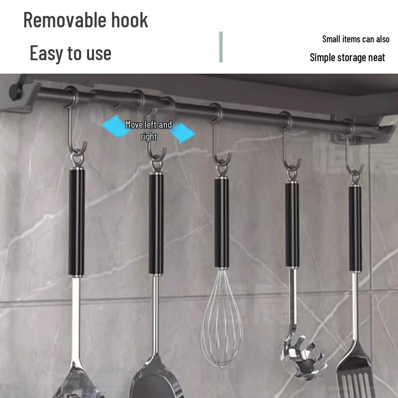 BieYing Wandmontiertes Mikrowellenregal mit Hängestange & Haken