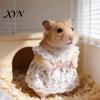 Photo Prop Hamster Clothes Cute Dress, Sweet Floral Heart Fruit Prints, Lace Trim Pet Dress Small Animal Costume with Bow, Animals Outfit for Squirrel