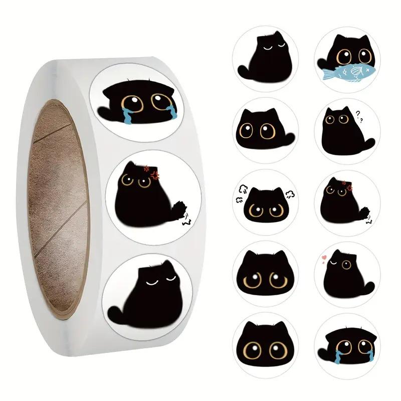 100-500Pcs Top-Grade Cute Top-Grade Coal Superior-Grade Ball First-Class Cat Premium-Quality Stickers First-Class Party Top-Grade Gift