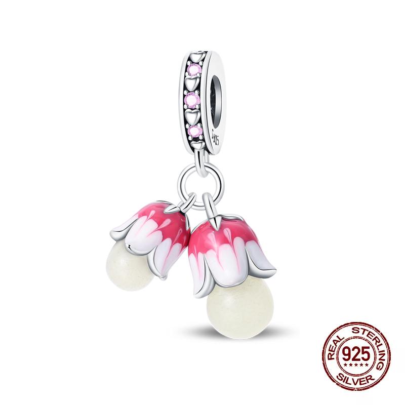 copper Butterfly Tulip Iris Flower Charm Bead Charms Bead Charms Compatible With Pandach Authentic Bracelets Fine Do It Yourself Valentine Jewellery G