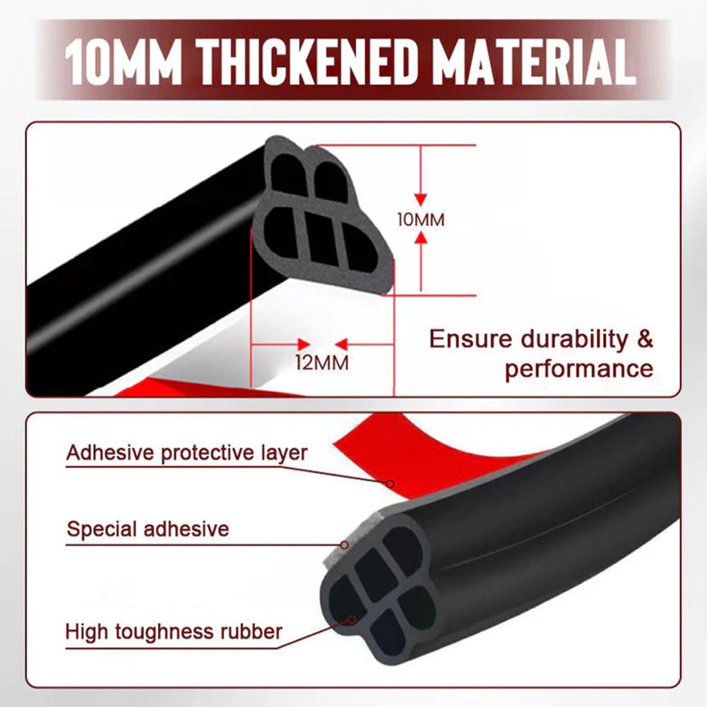 Car Door Rubber Seal Strip Double Layer Protector Noise Insulation Car Windshield Trunk Sealer Weatherstrip Auto Accessories