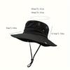 Wide Brim Bucket Hat For Men Women Uv Protection Sun Hat With Adjustable Chin Strap Breathable Mesh For Hiking Fishing Camping