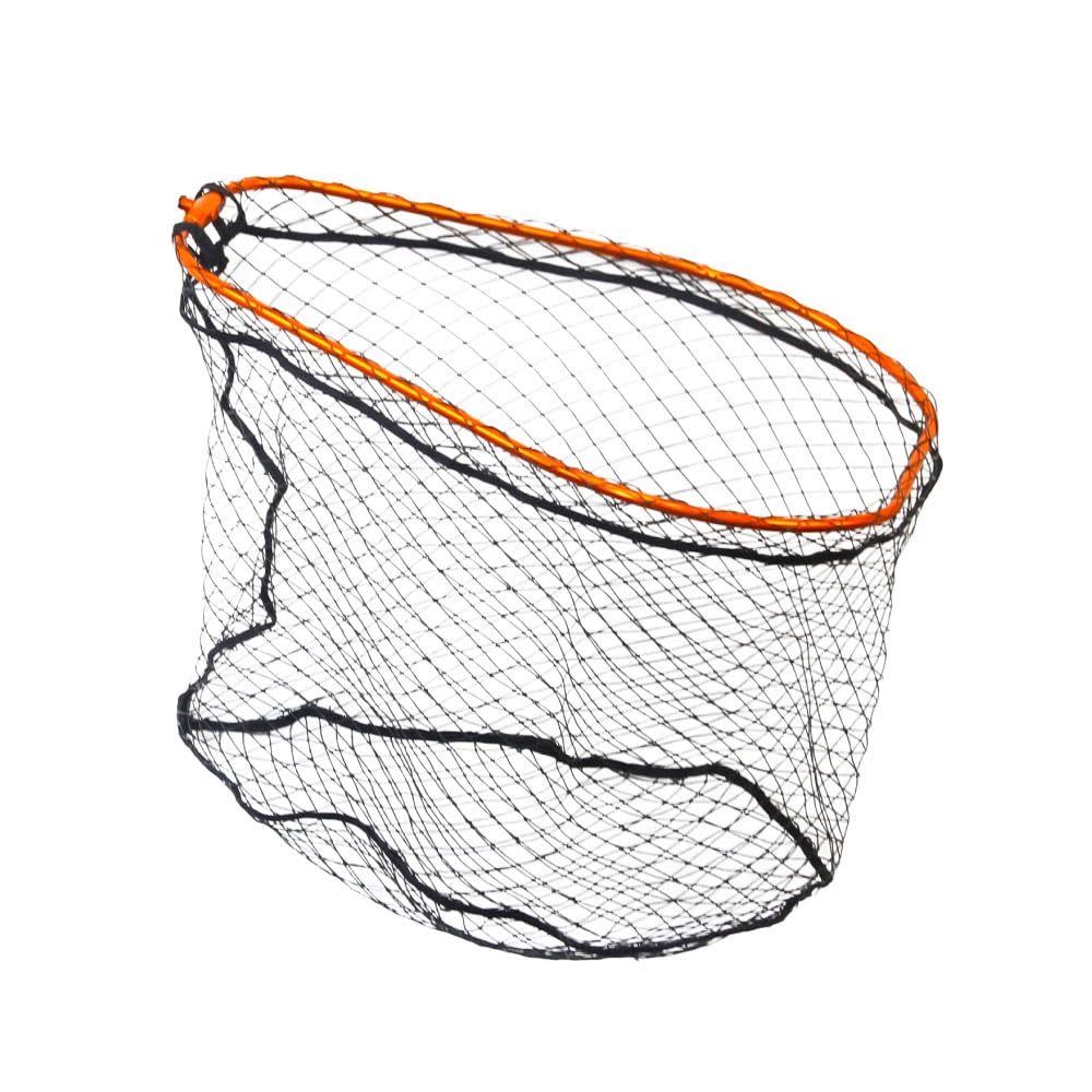 Ori Fishing Tackle Oval Flat Rubber Net, 55cm X 40cm, Landing Net (Orange)