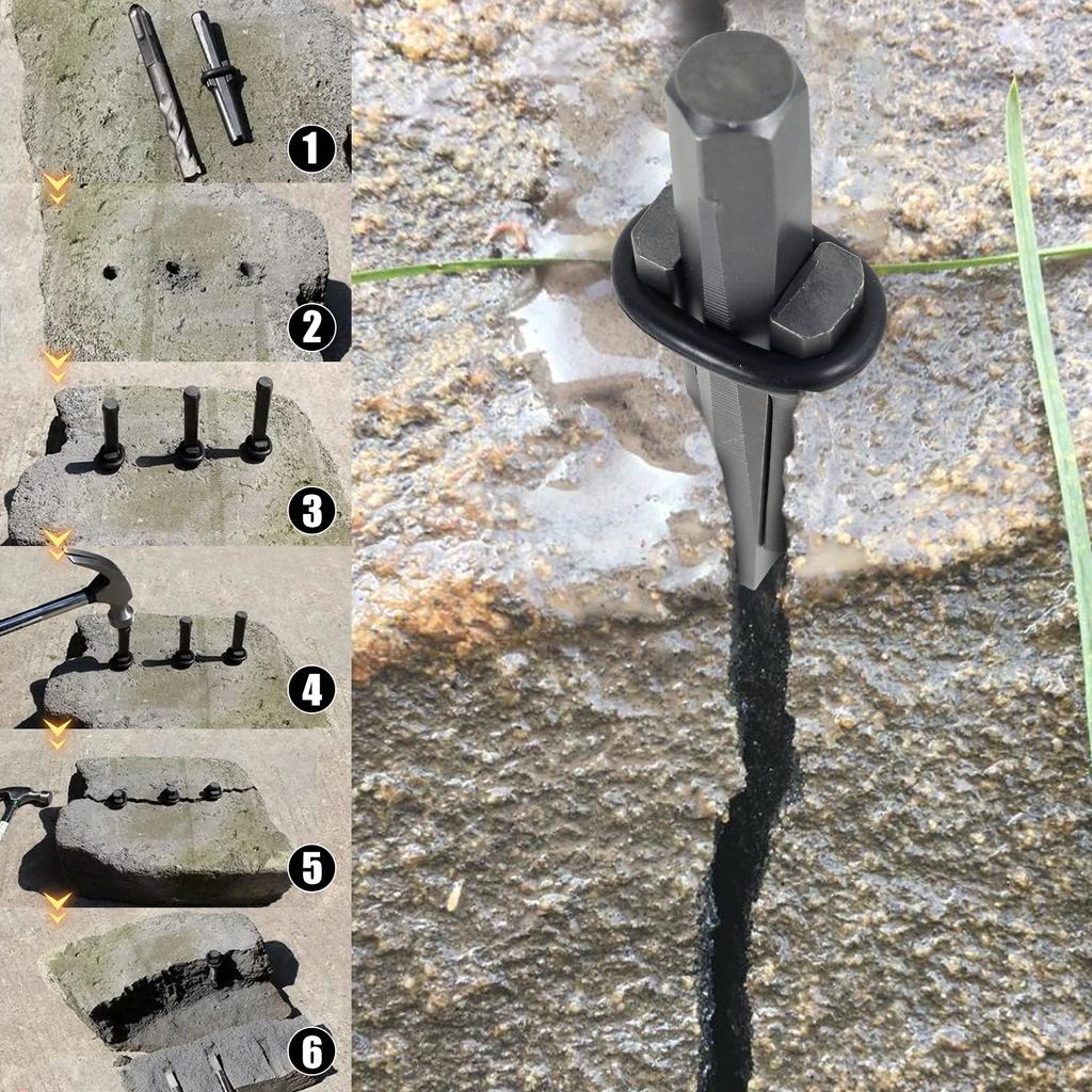 5/10Pcs  Stone Splitting Tools Heavy Duty Steel Rock Splitting Wedges and Feather Shims for Concrete Rock Stone 5/8 Inch