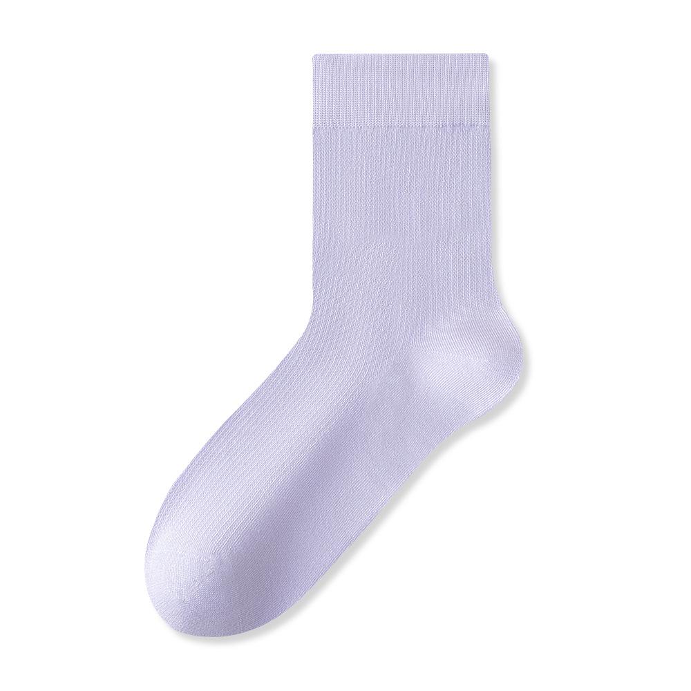 Women's Summer Thin, Cool Modal Ice Socks, Mid-calf Socks, Antibacterial, Deodorizing, Breathable, White, Boneless