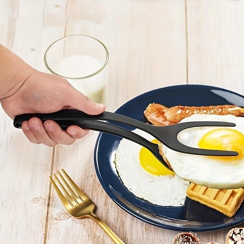 1pc, 2 In 1 Frying Spatula Tong, Nylon Cooking Turner, Egg Spatula, Pancake Steak Spatula, Baking Tools, Kitchen Gadgets