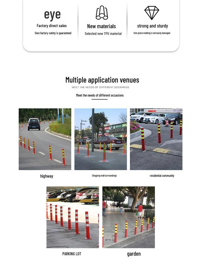 Barriera stradale in TPU riflettente: Separatore di corsia autostradale anti-collisione rosso e giallo.