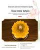 Amber Lotus Flame LED Buddha Offering Lamp - Dual Use: Battery/Plug-in with Floating Candle Holder