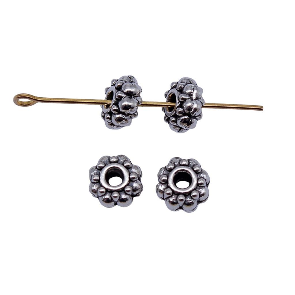 Multi Color Flower Edge Spacer Beads Metal Charms For Jewelry Making Accessories