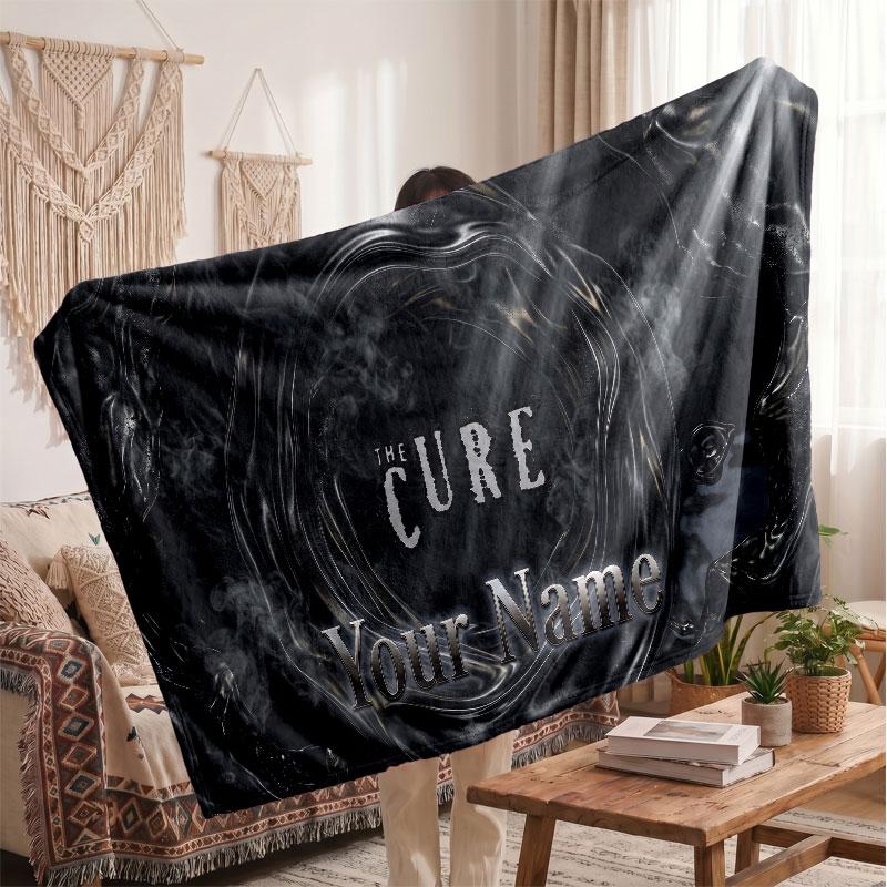The Cure Flannel Blanket, Custom Name Text Personalized Soft Throw Blanket Home Decor Gift