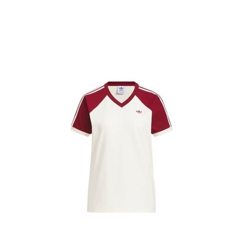 

Adidas Originals SS25 Raglan Sleeve T Shirt Women s Ivory/Burgundy KE6163 M красный