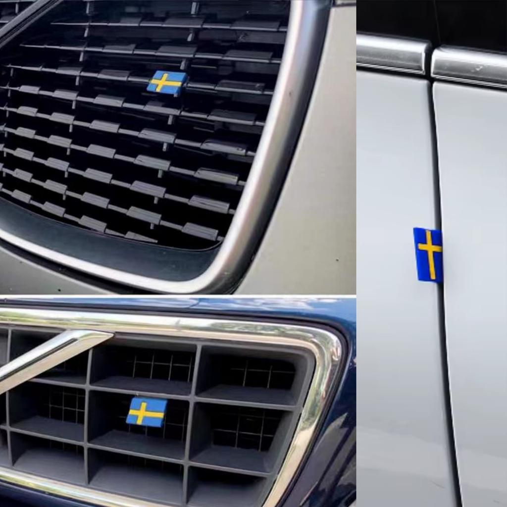 Auto 3D Schweden Flagge Dekoration Emblem Aufkleber Auto Innenraum Spalt Tür Kofferraum Frontgrill Abzeichen Aufkleber für XC40 XC60 XC90 S60 S90 V40 V90