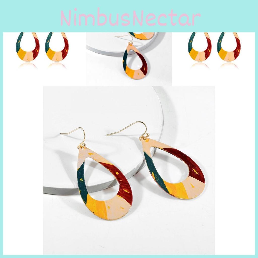 Fashionable Double-sided Alloy Earrings With Graffiti Design Elegant Geometric Shape