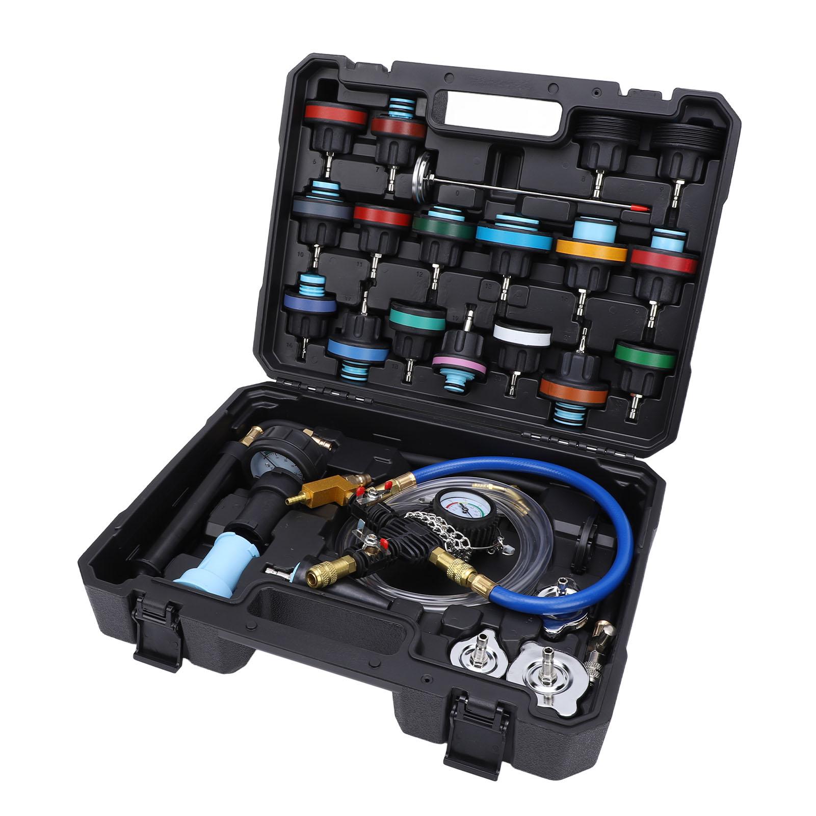 

28PCS Radiator Coolant Pressure Tester Vacuum Refill Kit Cooling System Radiator Leak Tester Refiller for Multiple