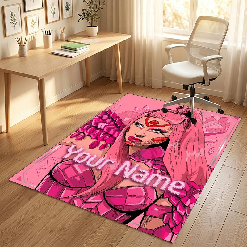 Personalized Crystal Velvet Carpet,Lady Gaga Custom Printed Name, Plush Area Rug For Home Indoor Decor
