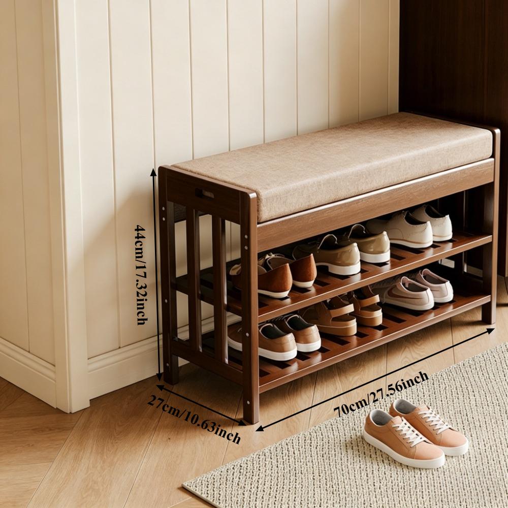 Schuhregal Eingangsbereich Schuhschrank Bank Gepolsterter Sitz Organizer Kompakt Schmal Schuhaufbewahrung Hausflur Schuhe Organizer