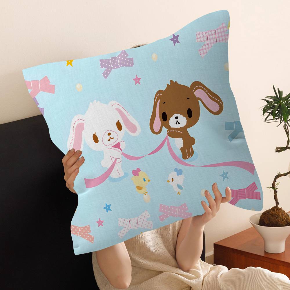 S-Sugarbunnies Office Cushion Pillowcase Car Cushion Cover45X45CM Lumbar Pillowcase Sofa Pillowcover