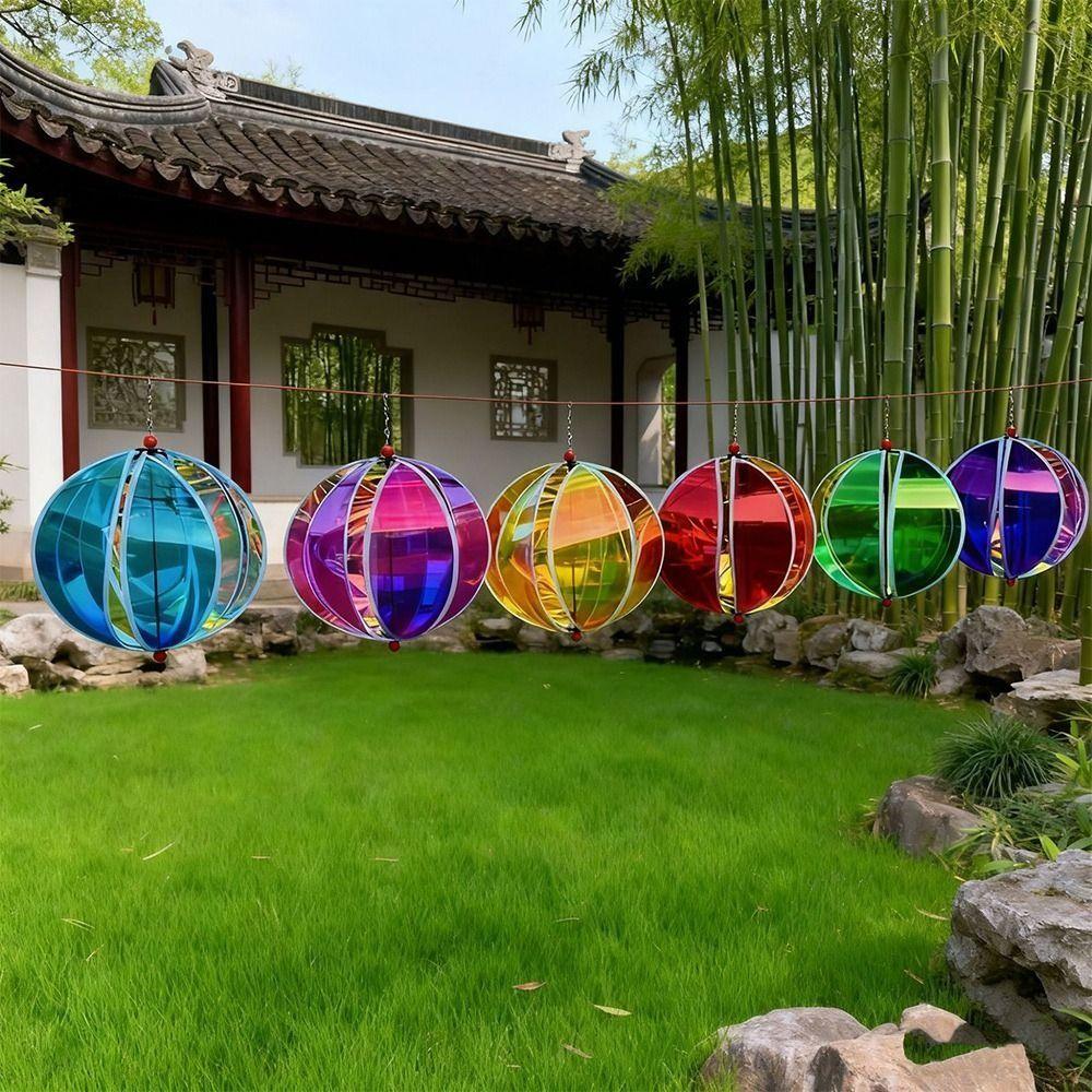 Luminous Film Hot Air Balloon Wind Spinner Bright Film Colorful Design Luminous Windmill Dazzling Wind Transparent Material