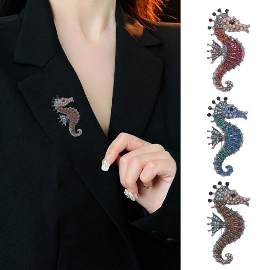 

Брошь «Морской конек», блестящие стразы, винтажная, цветная, антикоррозийная, износостойкая, пальто, сумка, украшение для шляпы, булавка для одежды, украшения для одежды