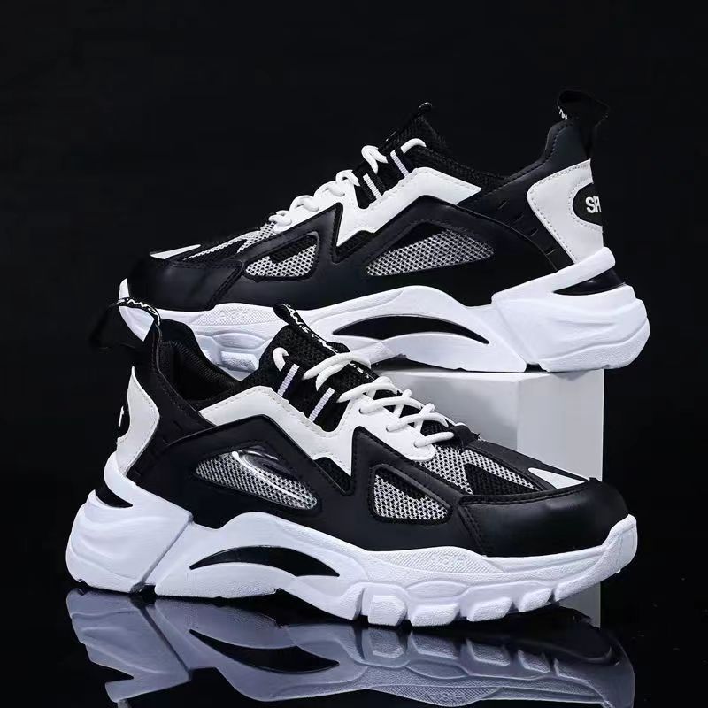 Men's shoes spring new breathable mesh casual dad shoes student lightweight sports running shoes