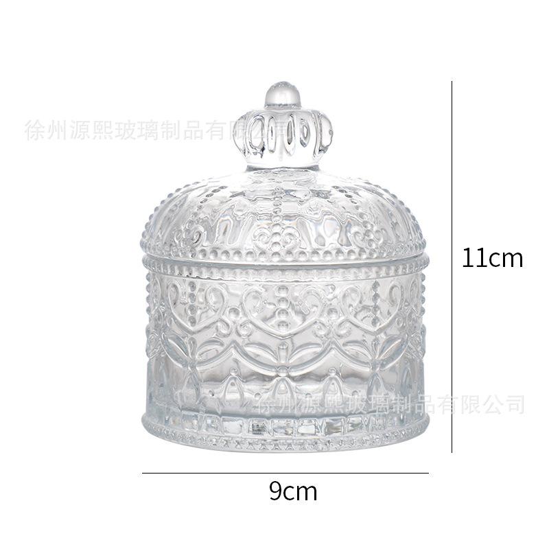 Transparent Glass Jar Yurt Food Roman Jar with Lid Handmade DIY Candle Holder Candy Storage Jars Home Decor Bottles Jars Boxes