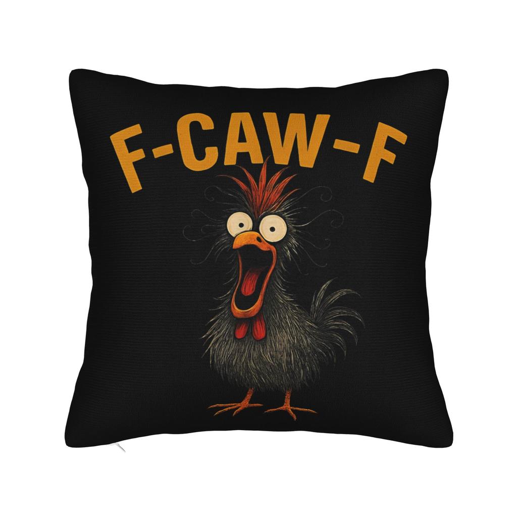 Merry FCawF Chicken Square Pillow Case Xmas Lights Rooster Cushion Cover Zippered Decorative Throw Pillow Case Cover for Bed