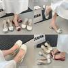 Popular French round head single shoes women's summer 2025 new models with skirts evening gentle temperament versatile pearl sandals