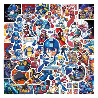 60 New Mega Man Graffiti Stickers Decorative Notebook Suitcase Cartoon Stickers