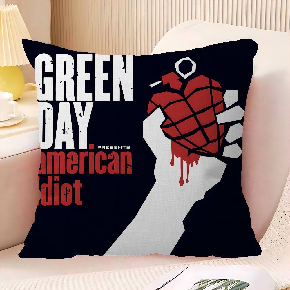 

Classic Punk Rock Band GGreen DDay Lucky Dragon pillow cover sofa cushion cover home room decoration children gift 30x30 cm