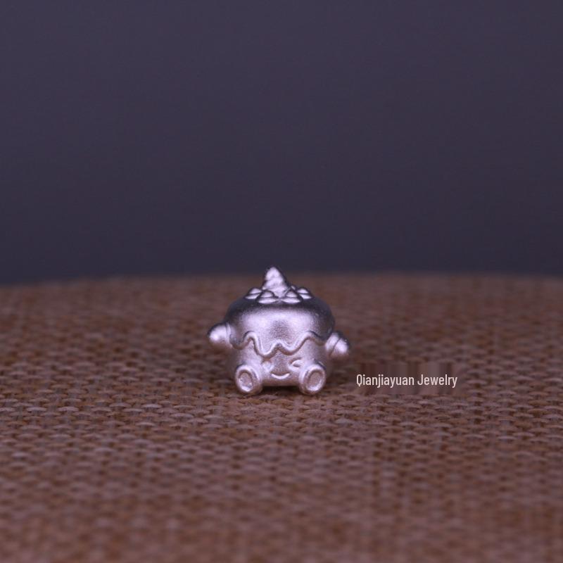 999 Sterling Silver Strawberry Pudding Jelly Beaded DIY Jewelry Accessory