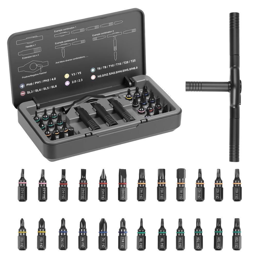 Ratchet Screwdriver Set 43in1/24in1 Magnetic Screwdriver Repair Tools Set with Handle Multi-functional Screwdrivers for Computer