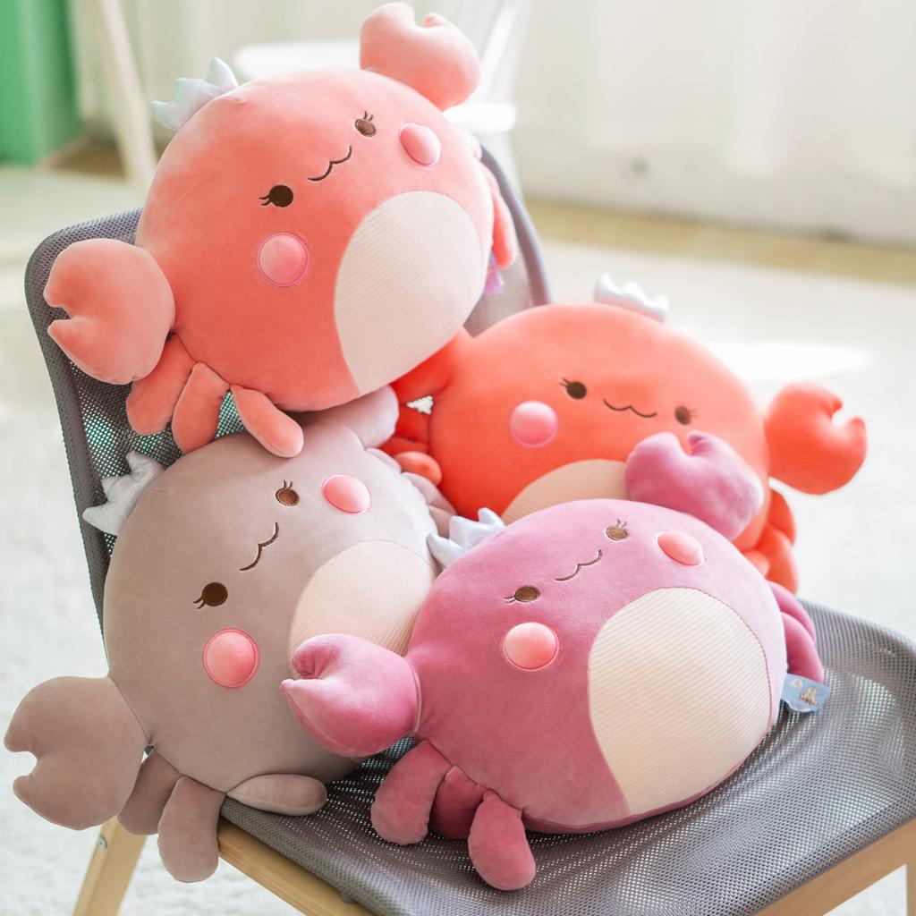 Squishy Cartoon Krabbe Plüschkissen Daunenbaumwolle Gefüllt Ultra Weich Unterwassertier Kissen Heimdeko Rückenstütze Plüschtier Geschenk