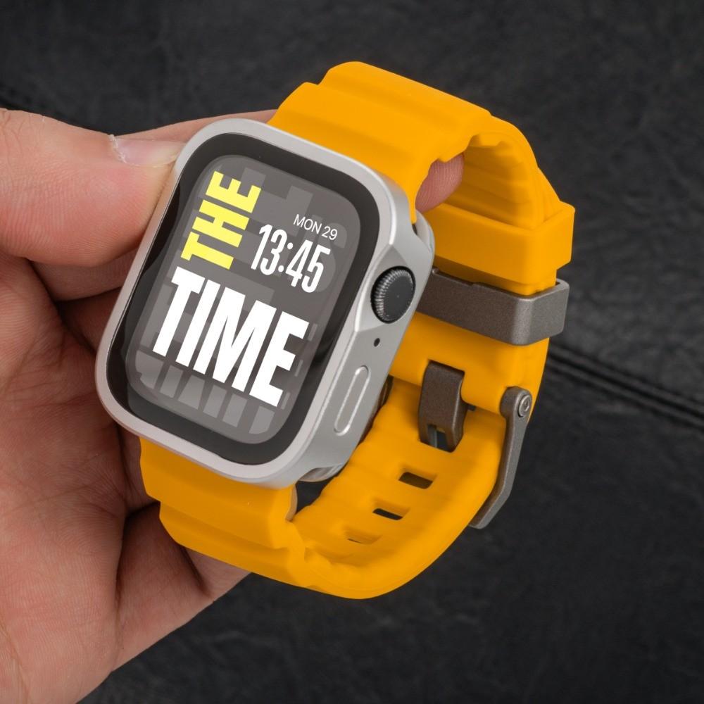 Silicone Strap + Aluminum Alloy Case For Apple Watch Ultra 3 49mm S11 S10 46mm For Apple Watch 9 8 7 45mm 6 5 4 SE3 44MM