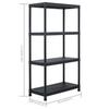 Storage Shelving Units 2 pcs Black 60 x 30 x 138 cm Plastic