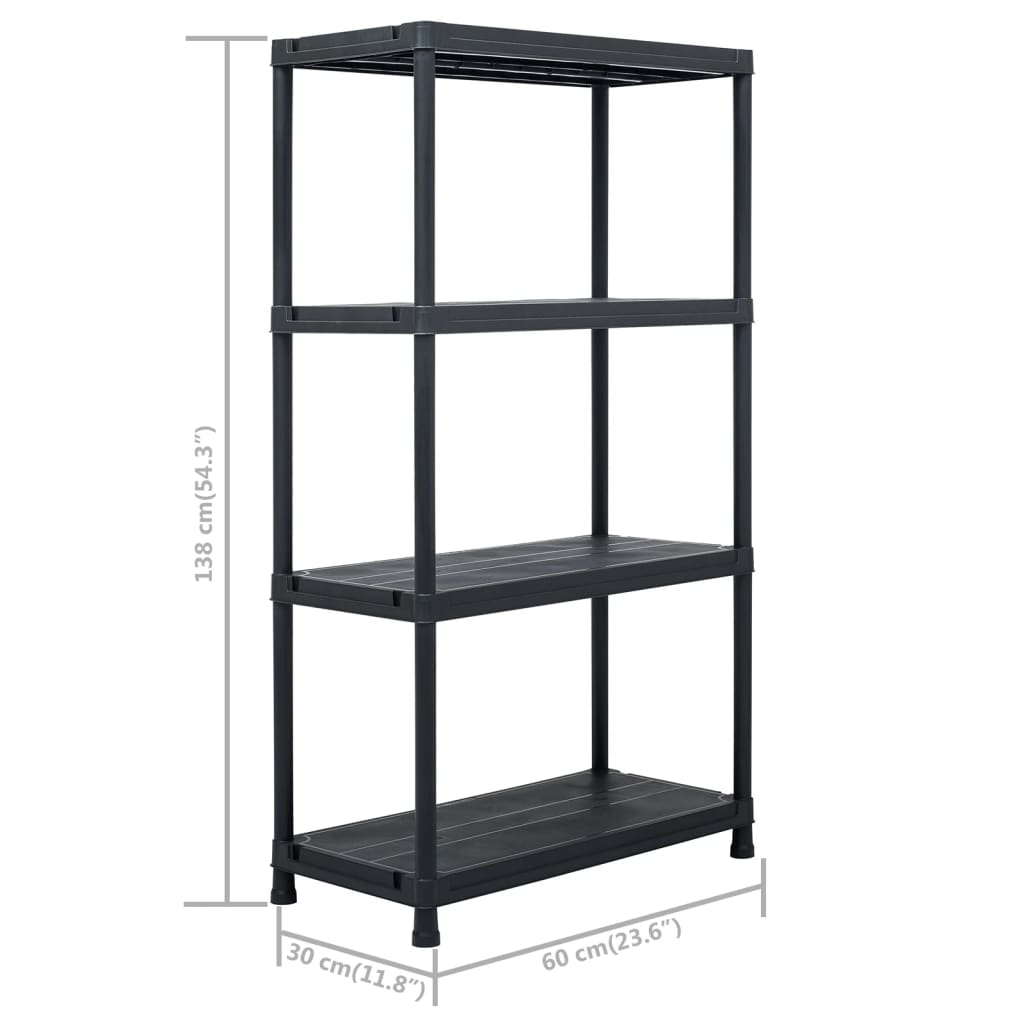 Storage Shelving Units 2 pcs Black 60 x 30 x 138 cm Plastic