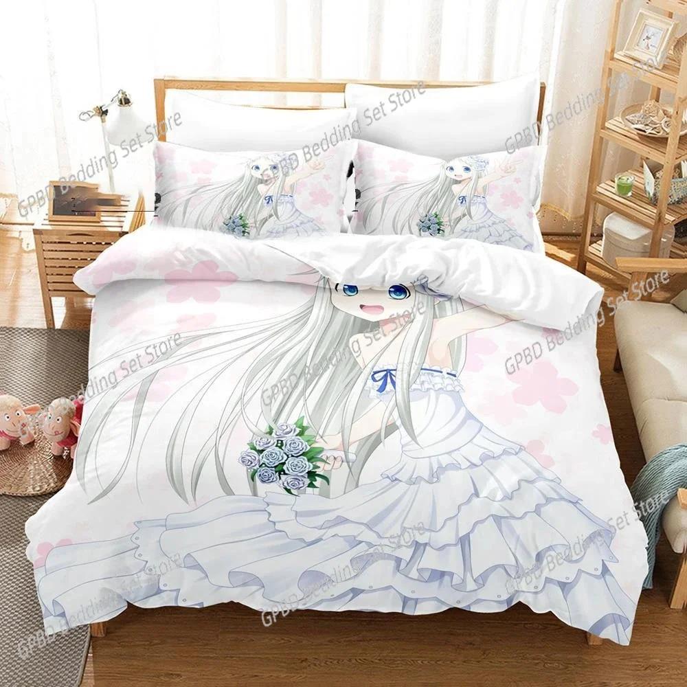 Anime Anohana Honma Meiko Beding Set Bedrom Soft Modern Bedspreads Comefortable Children Kids Soft Duvet Cover Comfortable Quilt Cover And Pilowcase