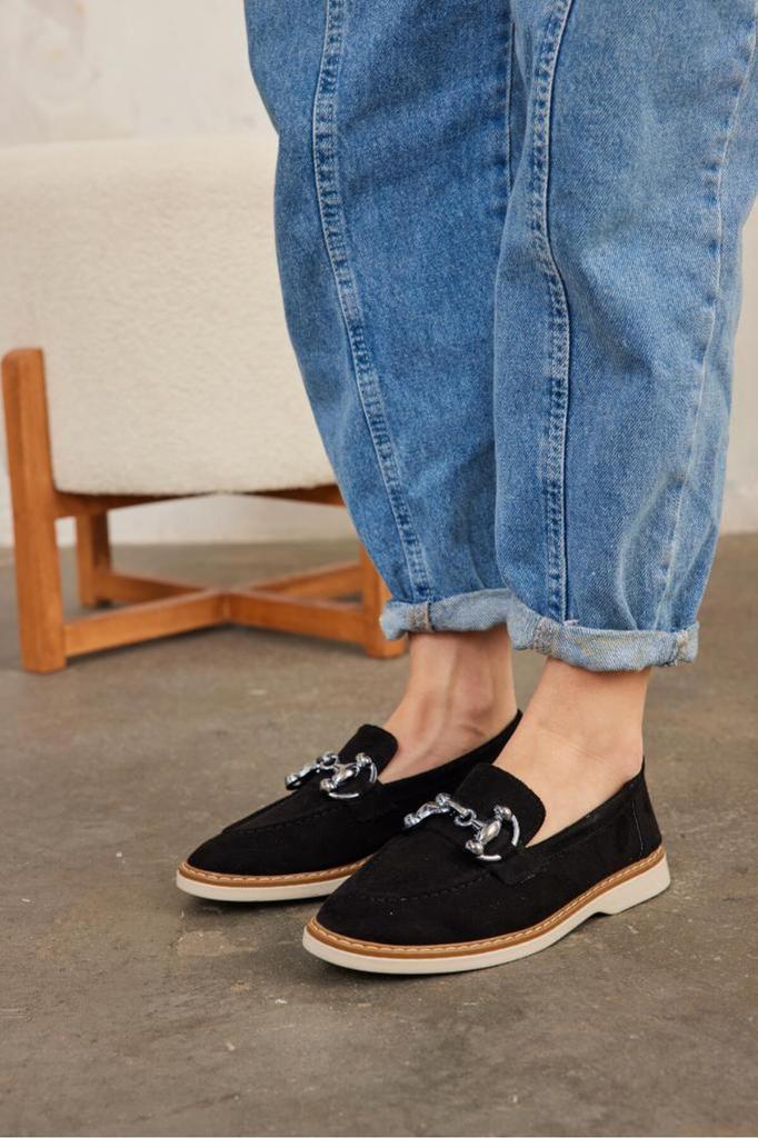 Dámské ploché boty Finey s přezkou, termo podrážka, denní stylové baleríny, mokasíny